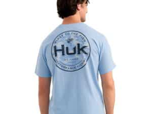 Huk Marlin Circle Short Sleeve Pocket Shirt Cerulean L
