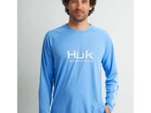 Huk Vented Pursuit Long Sleeve Shirt Marolina Blue L