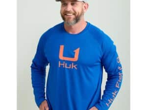 Huk Icon Crew Long Sleeve Shirt Ocean Blue 2XL