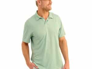 Huk Icon Polo Short Sleeve Shirt Fog Green L