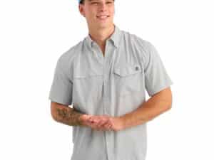 Huk Tide Point Short Sleeve Button Down Shirt Seagull XL