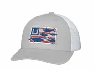 Huk Trophy Flag Trucker Hat Light Grey