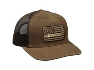 Leupold Flag Waxed Canvas Trucker Hat Buck/Brown