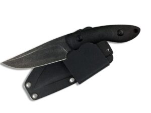 ABKT Elite Shadow Predator Fixed Knife 3-1/2" Drop Point Blade Black