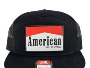Nine Line American 7-Panel Richardson Trucker Hat Black