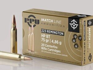PPU Match Rifle Ammunition .223 Rem Match 75 gr HPBT 2720 fps 20/ct