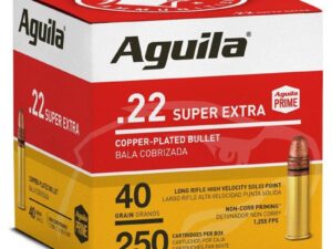 Aguila Super Extra High Velocity Rifle Ammunition .22 LR 40 gr. CPSP 1255 fps 250/ct