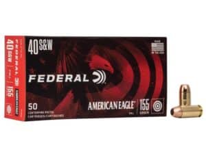 Federal American Eagle Handgun Ammunition .40 S&W 155 gr FMJ 1160 fps 1000/ct