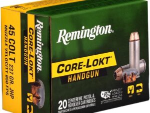 Remington Core-Lokt Handgun Ammunition .45 Colt 237gr JHP 840 fps 20/ct