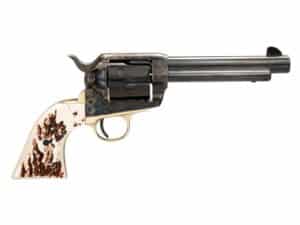 Taylor & Company 1873 Stag Grip Handgun .45 Colt 6rd Capacity 4.75" Blued Barrel Stag Grip Case Hardened