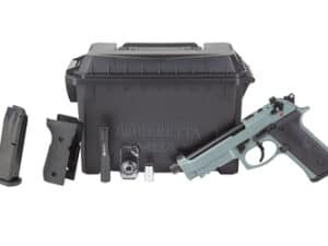Beretta M9A4 Overland 9mm pistol in Lunar finish with outdoor gear
