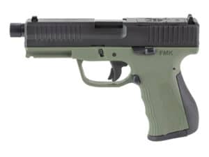 FMK G3 9MM pistol with optic-ready slide and stainless steel barrel in ODG finish