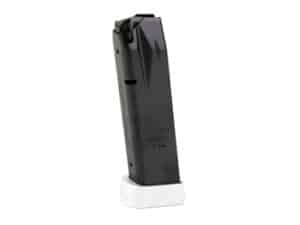 SIG P226 X-LEGION 9MM 20RD magazine with white aluminum base plate and blued finish