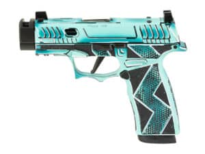 SCT Komodo Anime Series P365X 9mm pistol in vibrant anime-style finish