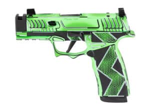 SCT Komodo Anime Series P365X 9MM pistol in vibrant colors with anime-inspired design