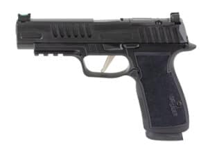 SIG P365AXG FUSE 9MM pistol with 21RD magazine, showcasing its compact design and advanced features.