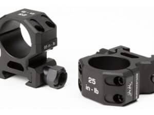 Sig Sauer Buckmasters 1 inch aluminum hunting rings in matte black, perfect for riflescope mounting.
