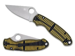 Spyderco Para 3 Salt knife featuring a 2.93 inch CPM MagnaCut blade and G-10 handle in black and yellow color scheme