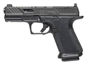 SHDW MR920 Elite 9mm pistol in black with a 4-inch barrel and tactical features