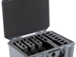 PELICAN VAULT V300 LARGE- - 5 PISTOL CSE PRE CUT FOAM GRY
