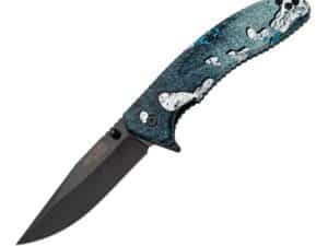 Bear & Son Sideliner Folding Knife 3-1/2" Clip Point Blade TrueTimber Rift Blue