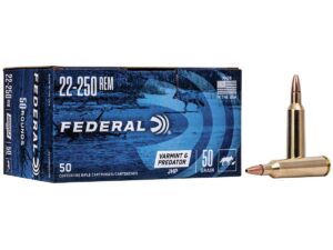 Federal American Eagle Varmint & Predator Rifle Ammunition 22-250 Rem. 50 gr JHP 3850 fps 50/ct