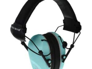 Radians R-3200 Dual Microphone Electronic Earmuff in Black Aqua color with 3.5mm jack for enhanced hearing protection