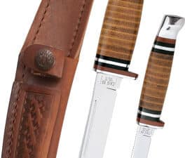 CASE KNIVES LEATHER HUNTER TWO - KNIFE SET & LEATHER SHEATH