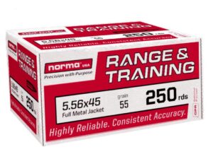 Norma Range & Training Rifle Ammunition 5.45x39 62gr FMJ 3150 fps 250/ct