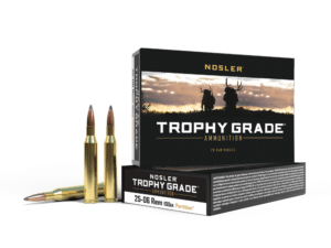 Nosler Partition Trophy Grade Rifle Ammunition 25-06 Rem 100 gr PSP 3300 fps 20/ct