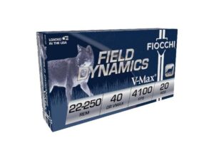 Focchi Field Dynamics V-Max Rifle Ammunition 22-250 Rem 40gr PT 4100 fps 20/ct
