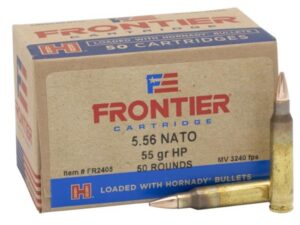 Hornady Frontier Rifle Ammunition 5.56X45 NATO 55 gr HP Match 3240 fps 50/ct