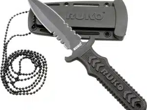 RUKO FIXED 3" NECK/BOOT KNIFE - NYLON HANDLE CLAMSHELL