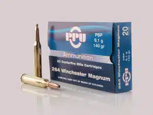 PPU Standard Rifle Ammunition .264 Win Mag PSP 140 gr 3018 fps 20/ct