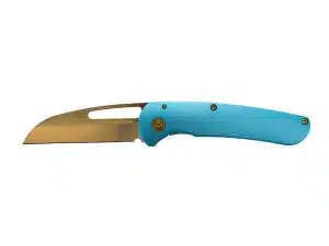 SOG Knives Escape FL Folding Knife 3" Sheepsfoot Blade Blue Gold