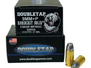 Double Tap Hardcast Solid Handgun Ammunition 9mm Luger(+P) 130gr HC 1310 fps 20/ct